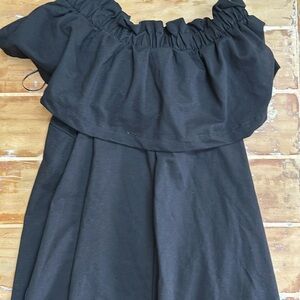 H&M black dress, NWT, size 4, fun & flirty neckline, cotton & poly blend, cute!!